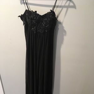 Sequin top chiffon bottom gown